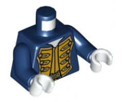 Torso Pirate Bluecoat Governor Pattern / Dark Blue Arms / White Hands