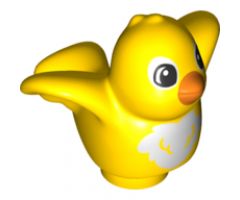 Duplo, Animal Bird with White Chest Pattern, Orange Beak and Round Eye Borders