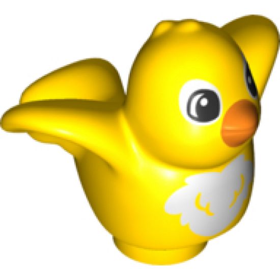 Duplo, Animal Bird with White Chest Pattern, Orange Beak and Round Eye Borders