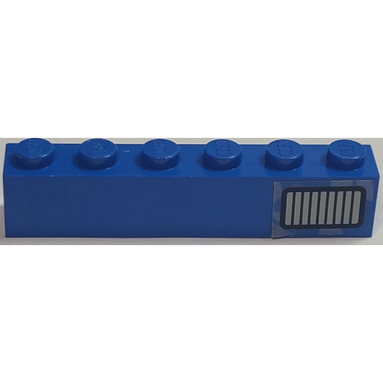 Brick 1 x 6 with Black and Light Gray Exhaust Vents Pattern Model Left Side (Sticker) - Set 5541