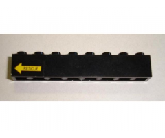 Brick 1 x 8 with Yellow Arrow and 'RESCUE' Pattern Model Left (Sticker) - Set 8480