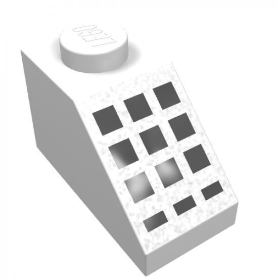 Slope 45 2 x 1 with 9 Large + 3 Small Black Buttons Pattern