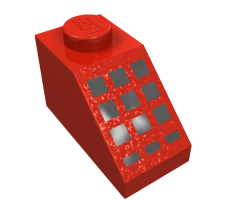 Slope 45 2 x 1 with 9 Large + 3 Small Black Buttons Pattern