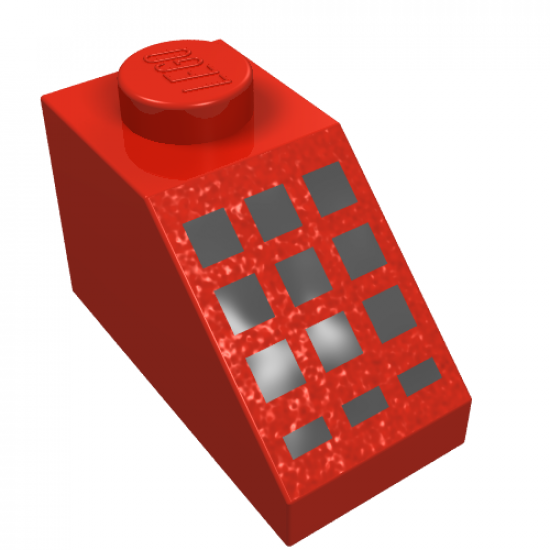 Slope 45 2 x 1 with 9 Large + 3 Small Black Buttons Pattern
