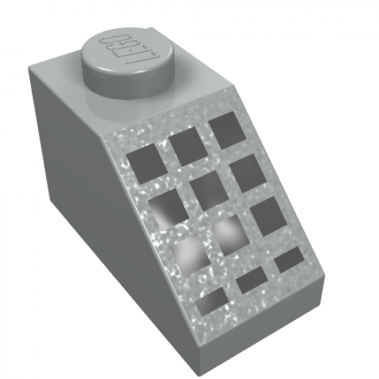 Slope 45 2 x 1 with 9 Large + 3 Small Black Buttons Pattern