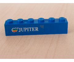 Brick 1 x 6 with White 'JUPITER' Text and Logo Pattern (Sticker) - Set 1955-1