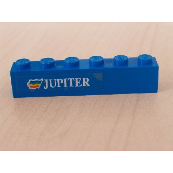 Brick 1 x 6 with White 'JUPITER' Text and Logo Pattern (Sticker) - Set 1955-1