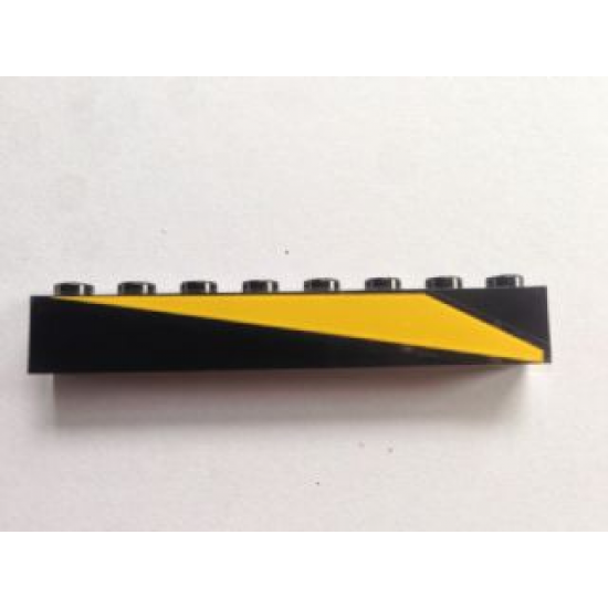 Brick 1 x 8 with Yellow Triangle Pattern Model Left Side (Sticker) - Set 6679-1