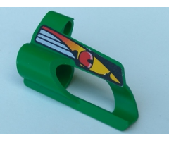 Technic, Panel Fairing # 6 Small Short, Large Hole, Side B with Driver in Red Helmet Pattern (Sticker) - Set 8241