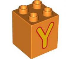 Duplo, Brick 2 x 2 x 2 with Letter Y Pattern
