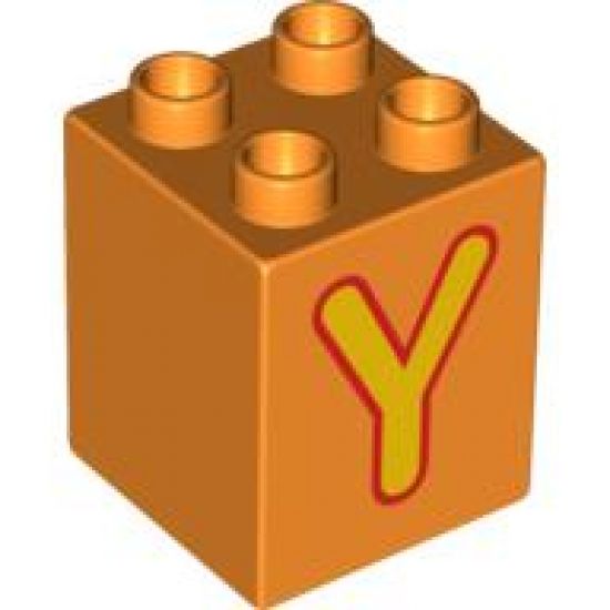 Duplo, Brick 2 x 2 x 2 with Letter Y Pattern