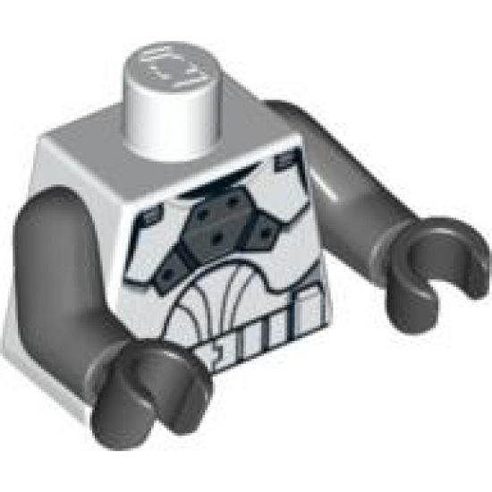 Torso SW Armor Clone Trooper Clone Gunner Pattern / Dark Bluish Gray Arms / Black Hands
