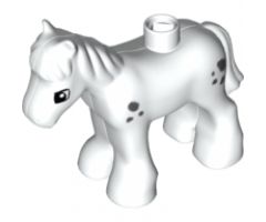 Duplo, Animal Horse Baby Foal Pony with Small Dark Bluish Gray Spots