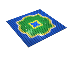Baseplate 32 x 32 with Island and Center Lagoon Pattern