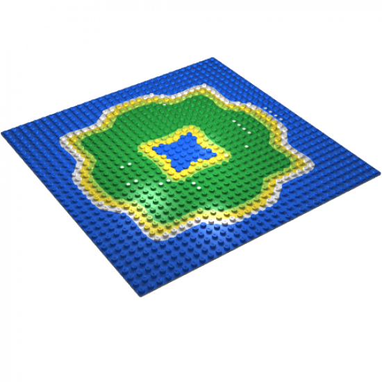Baseplate 32 x 32 with Island and Center Lagoon Pattern