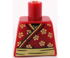 Torso Wrapped Samurai Robe with Flowers Pattern