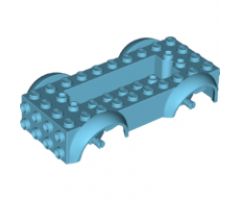 Vehicle, Base 5 x 10 x 2 1/2 with Mudguards and 6 x 2 Recessed Center with 3 Holes with Same Color Wheels Holders Attached