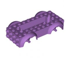 Vehicle, Base 5 x 10 x 2 1/2 with Mudguards and 6 x 2 Recessed Center with 3 Holes with Same Color Wheels Holders Attached