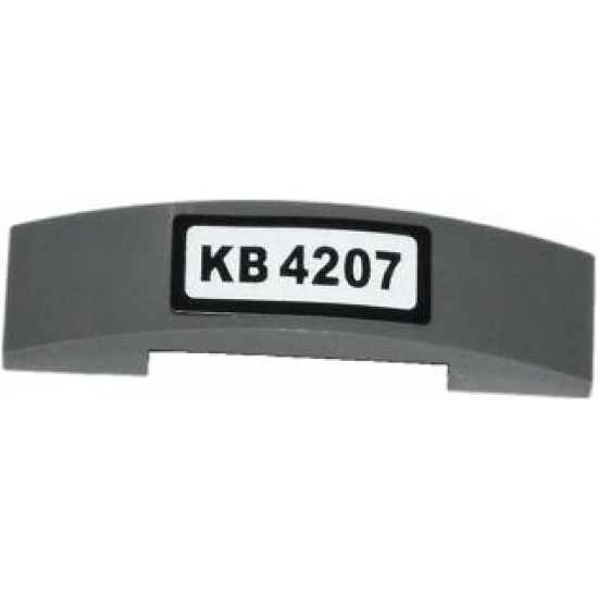 Slope, Curved 4 x 1 Double with 'KB 4207' Pattern (Sticker) - Set 4207