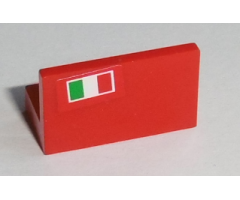 Panel 1 x 2 x 1 with Italian Flag on Red Background Pattern Model Left Side (Sticker) - Set 8654 / 8375 / 8673