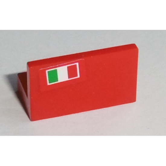 Panel 1 x 2 x 1 with Italian Flag on Red Background Pattern Model Left Side (Sticker) - Set 8654 / 8375 / 8673