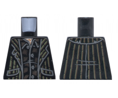 Torso Suit with White and Brown Stripes Pattern
