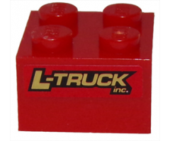Brick 2 x 2 with 'L-TRUCK inc.' Pattern on Both Sides (Stickers) - Set 8147