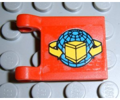 Flag 2 x 2 Square with Box and Arrows and Globe Pattern on Both Sides (Stickers) - Set 6542
