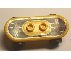 Minifigure, Utensil Skateboard with Trolley Wheel Holders with Island Xtreme Stunts Logo Pattern (Sticker) and Black Trolley Wheels (42511pb03 / 2496)