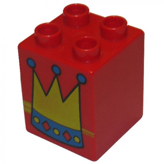 Duplo, Brick 2 x 2 x 2 with Crown Pattern