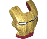 Minifigure, Headgear Accessory Visor Top Hinge with Gold Face Shield and White Eyes Pattern