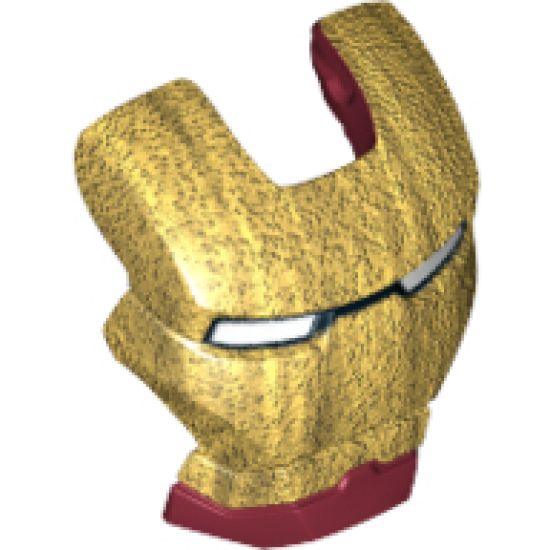 Minifigure, Headgear Accessory Visor Top Hinge with Gold Face Shield and White Eyes Pattern