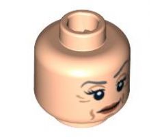 Minifigure, Head Female with Red Lips, Eyelashes, Wrinkles Pattern (HP Professor McGonagall) - Hollow Stud