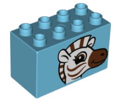 Duplo, Brick 2 x 4 x 2 with Zebra Head Pattern