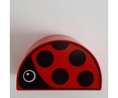 Duplo, Brick 2 x 4 x 2 Curved Top with Ladybug Pattern