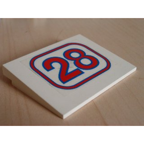 Slope 10 6 x 8 with '28' Pattern (Sticker) - Set 5521