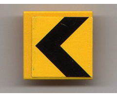 Road Sign 2 x 2 Square with Clip with Black Chevron Pattern (Sticker) - Set 8364