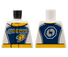 Torso Race Suit with 'GEAR' Racing Team Logo on Front and Gear on Back Pattern