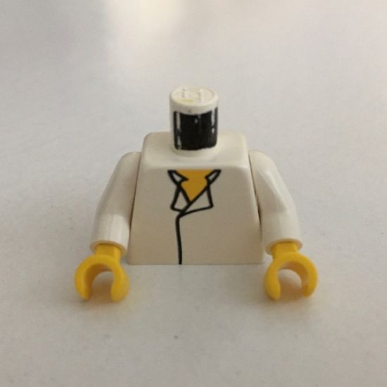 Torso SW Shirt Open Collar, Yellow Chest Pattern (Han Solo) / White Arms / Yellow Hands