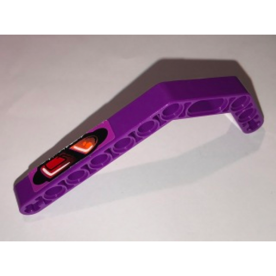 Technic, Liftarm 1 x 11.5 Double Bent Thick with Taillight Right Pattern (Sticker) - Set 8202