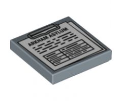 Tile 2 x 2 with Clipboard with 'ARKHAM ASYLUM', Notes and Table Pattern