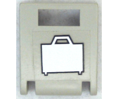 Container Box 2 x 2 x 2 Door with Slot and White Suitcase Pattern (Sticker) - Set 6399