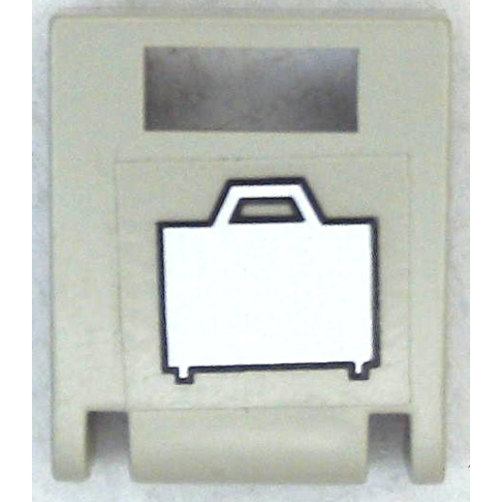 Container Box 2 x 2 x 2 Door with Slot and White Suitcase Pattern (Sticker) - Set 6399