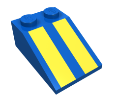 Slope 33 3 x 2 with Yellow Stripes Pattern