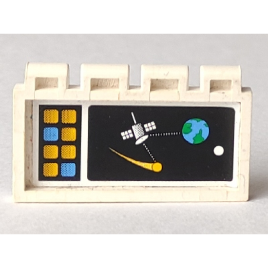 Hinge Train Gate 2 x 4 with Satellite Orbiting Earth Screen Pattern (Sticker) - Set 6458