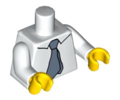 Torso Simpsons Shirt with Dark Bluish Gray Tie Pattern / White Arms / Yellow Hands