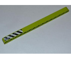 Technic, Liftarm 1 x 15 Thick with Black and White Danger Stripes and Splatters Pattern Model Right (Sticker) - Set 8709