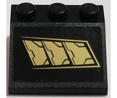 Slope 33 3 x 3 with 3 Gold Metal Plates Pattern Model Right Side (Sticker) - Set 76056