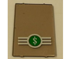 Glass for Window 1 x 4 x 5 with Dollar Sign '$' in Green Circle Pattern (Sticker) - Set 4854