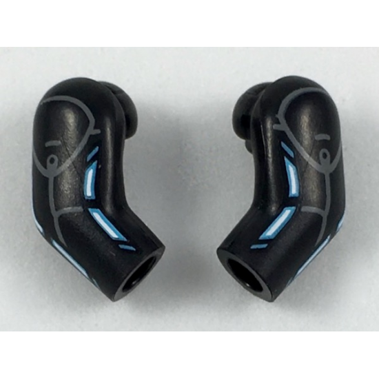 Arm, (Matching Left and Right) Pair with Blue Lines Pattern
